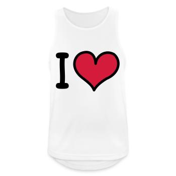 I Heart 3-colors - Débardeur respirant Homme - blanc - Devant - Nick (188cm)