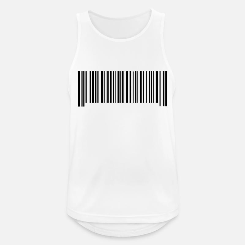 Strichcode - Männer Tank Top atmungsaktiv - Weiß