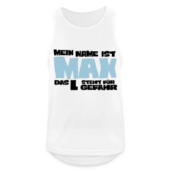 max - Männer Tank Top atmungsaktiv - Weiß - Vorne - Nick (188cm)
