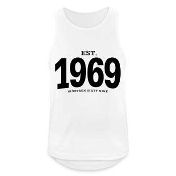 EST. 1969 Nineteen Sixty Nine - Männer Tank Top atmungsaktiv - Weiß - Vorne - Nick (188cm)