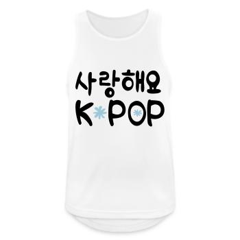 Sarang hae yo KPOP - Débardeur respirant Homme - blanc - Devant - Nick (188cm)