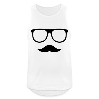 Mustache glasses - Men's Breathable Tank Top - white - Front - Nick (188cm)
