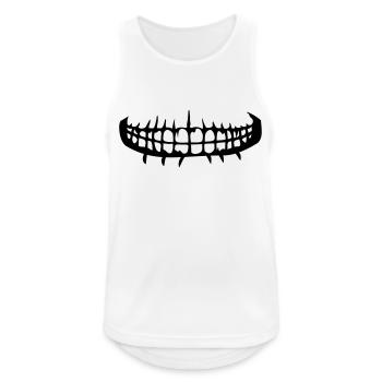 grinsen zaehne mund horror halloween gruselig boes - Männer Tank Top atmungsaktiv - Weiß - Vorne - Nick (188cm)
