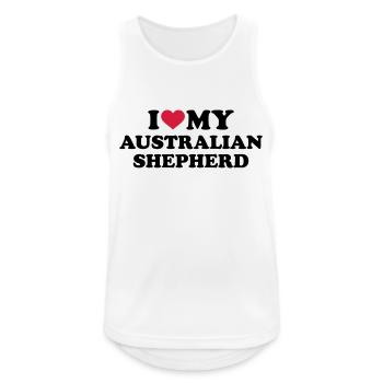 I love my Australian shepherd - Débardeur respirant Homme - blanc - Devant - Nick (188cm)