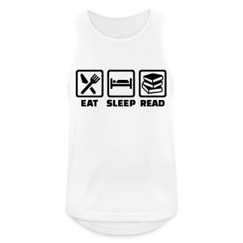 Lesen - Männer Tank Top atmungsaktiv - Weiß - Vorne - Nick (188cm)