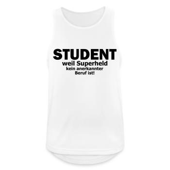 student - Männer Tank Top atmungsaktiv - Weiß - Vorne - Nick (188cm)
