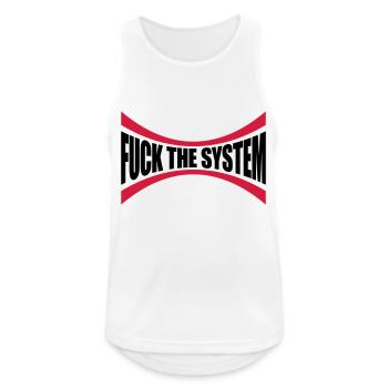 Logo Fuck the system - Men's Breathable Tank Top - white - Front - Nick (188cm)