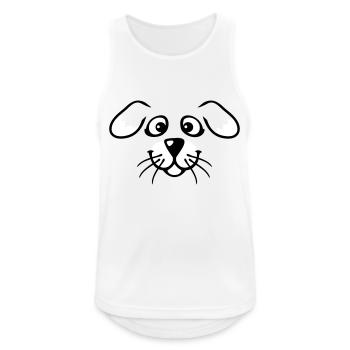 Dog Face Small Happy Pet Head Cute - Men's Breathable Tank Top - white - Front - Nick (188cm)