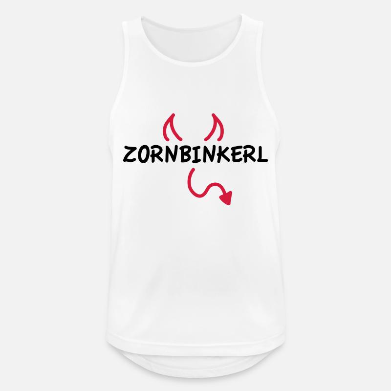 Zornbinkerl - Männer Tank Top atmungsaktiv - Weiß