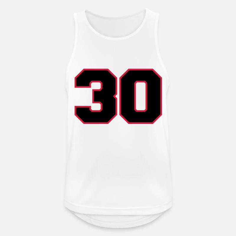 number30 - Männer Tank Top atmungsaktiv - Weiß