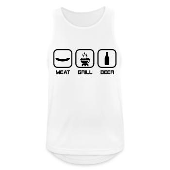 wurst_grill_und_bier_2__f1 - Men's Breathable Tank Top - white - Front - Nick (188cm)