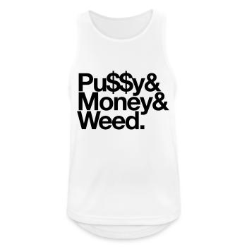 Pussy & Money & Weed - Men's Breathable Tank Top - white - Front - Nick (188cm)