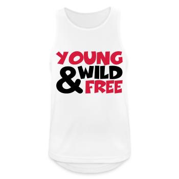 young, wild and free - Men's Breathable Tank Top - white - Front - Nick (188cm)