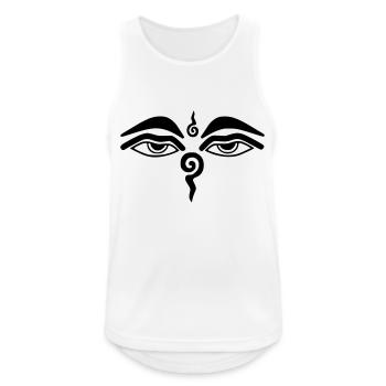 Eyes of Buddha - Débardeur respirant Homme - blanc - Devant - Nick (188cm)
