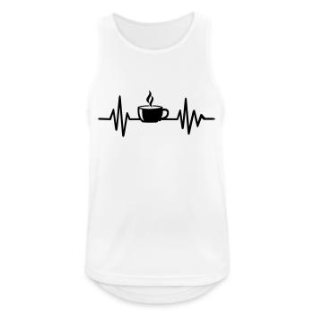 Kaffee - Männer Tank Top atmungsaktiv - Weiß - Vorne - Nick (188cm)