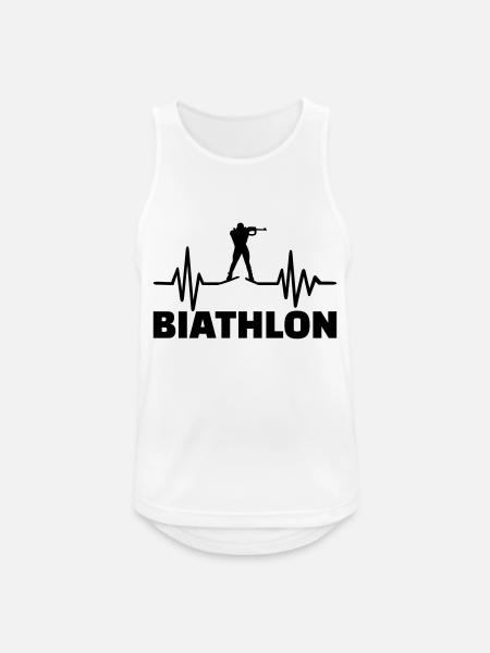 Biathlon - Männer Tank Top atmungsaktiv - Weiß