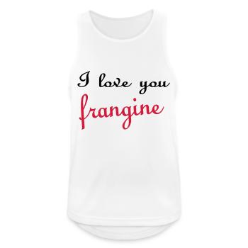I love you FRANGINE - Débardeur respirant Homme - blanc - Devant - Nick (188cm)