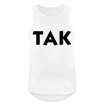 Wortsalat - TAKTIK - für 2 Personen - TAK - Männer Tank Top atmungsaktiv - Weiß - Vorne - Nick (188cm)
