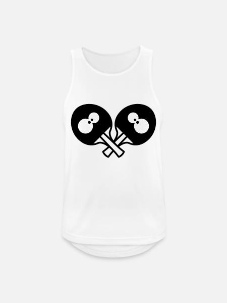 Funny Table Tennis Rackets - Men's Breathable Tank Top - white
