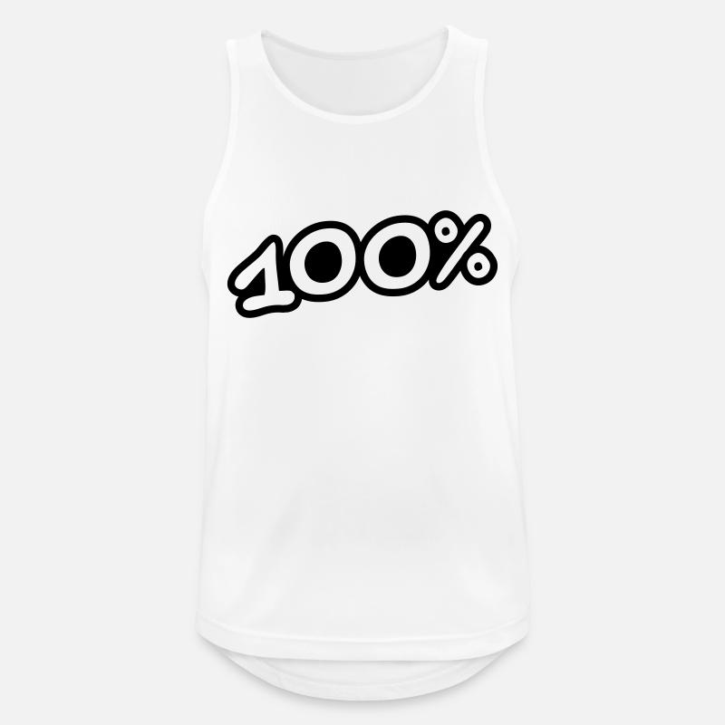 100 Procent - Männer Tank Top atmungsaktiv - Weiß