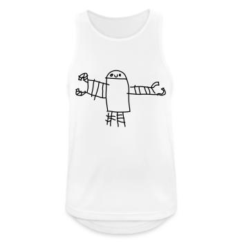 Roboter oskar - Männer Tank Top atmungsaktiv - Weiß - Vorne - Nick (188cm)