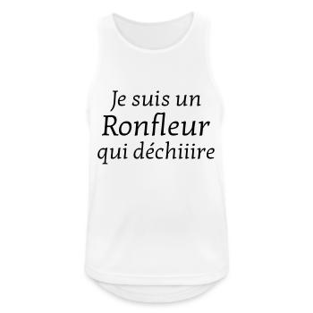Ronfler / Ronfleur / Ronfleuse / Ronflement - Débardeur respirant Homme - blanc - Devant - Nick (188cm)