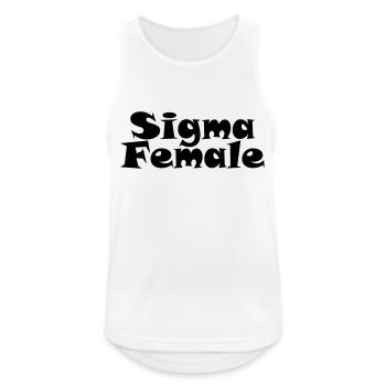 Sigma Female - Schriftzug - Männer Tank Top atmungsaktiv - Weiß - Vorne - Nick (188cm)