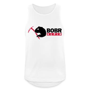 Bobr Alpin Logo Dunkel 2 - Männer Tank Top atmungsaktiv - Weiß - Vorne - Nick (188cm)