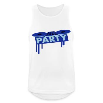 Mixeur Party Spray DJ Vinyle Enregistrer Musique - Débardeur respirant Homme - blanc - Devant - Nick (188cm)