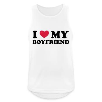 I Love My Boyfriend - Men's Breathable Tank Top - white - Front - Nick (188cm)