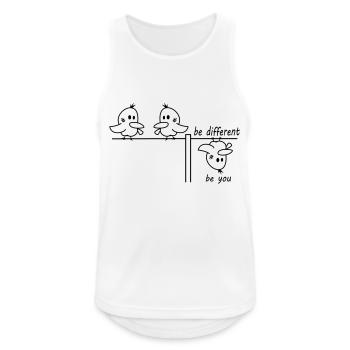 be different be you Vogel - Männer Tank Top atmungsaktiv - Weiß - Vorne - Nick (188cm)