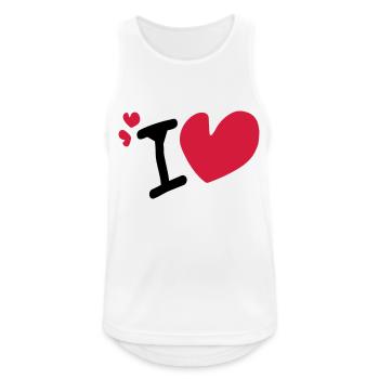 i_heart TXT coeurs aiment l'art vectoriel - Débardeur respirant Homme - blanc - Devant - Nick (188cm)