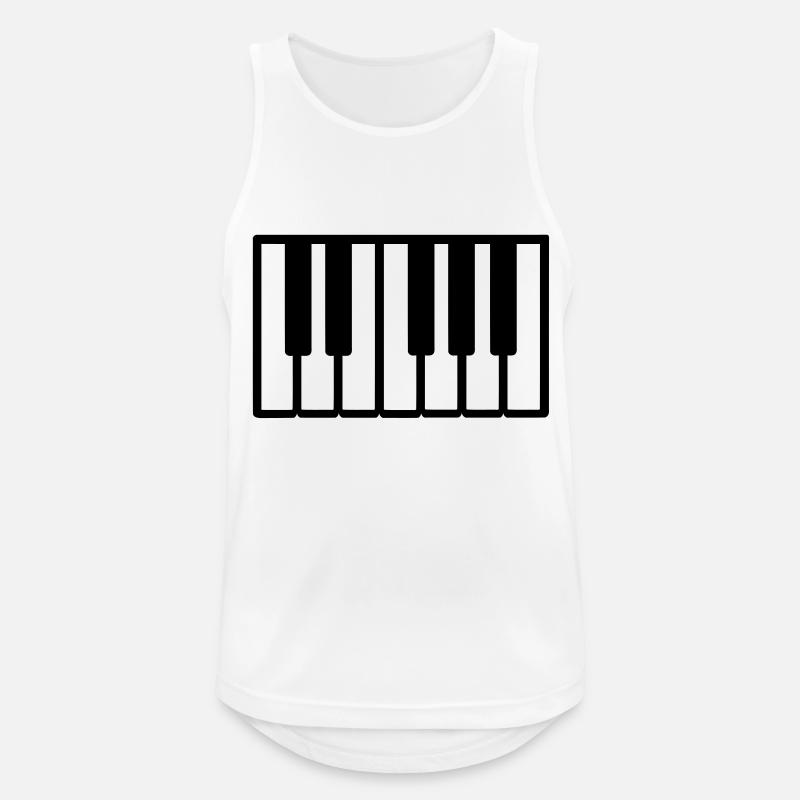 Klavier - Männer Tank Top atmungsaktiv - Weiß