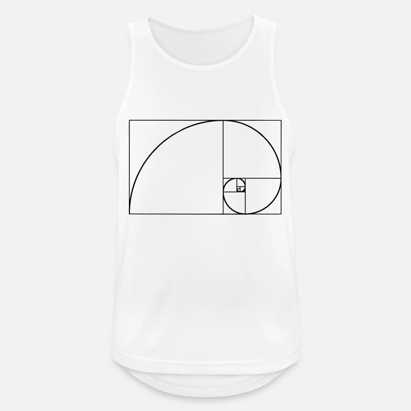 Spirale de Fibonacci, section doré, Phi, evolution - Débardeur respirant Homme - blanc