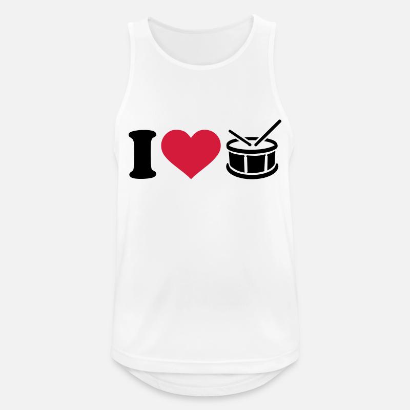 Trommel - Männer Tank Top atmungsaktiv - Weiß