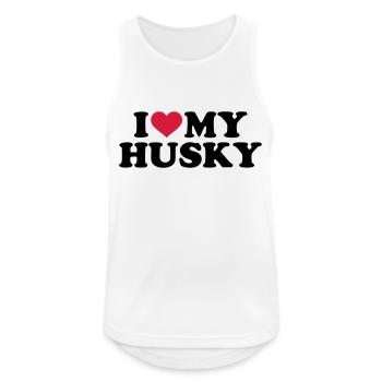 Husky - Männer Tank Top atmungsaktiv - Weiß - Vorne - Nick (188cm)