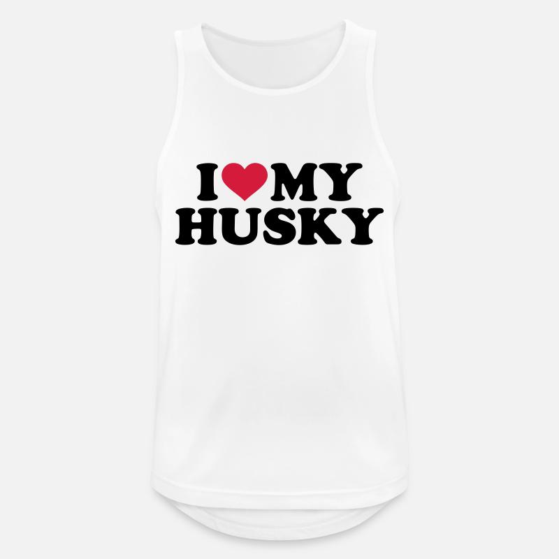 Husky - Männer Tank Top atmungsaktiv - Weiß