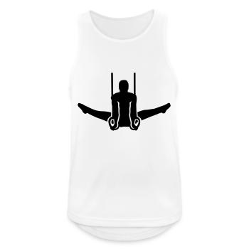 Turnen - Männer Tank Top atmungsaktiv - Weiß - Vorne - Nick (188cm)