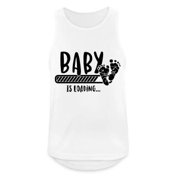 Baby is loading - Baby lädt-Schwangerschaft-Geburt - Männer Tank Top atmungsaktiv - Weiß - Vorne - Nick (188cm)