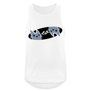 Logo des chats Text Meow - Débardeur respirant Homme - blanc - Devant - Nick (188cm)