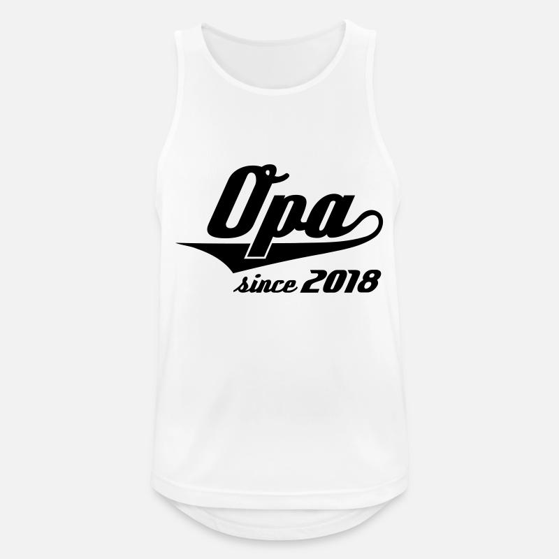 Opa since 2018 Swash - Männer Tank Top atmungsaktiv - Weiß