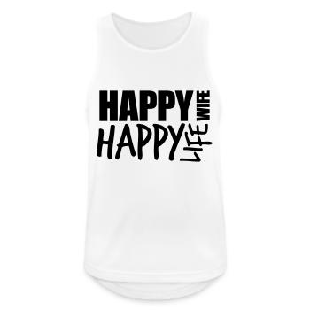 text cool happy wife life wife happy life - Men's Breathable Tank Top - white - Front - Nick (188cm)