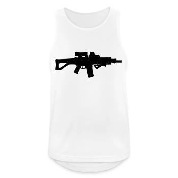 Sturmgewehr Gewehr - Männer Tank Top atmungsaktiv - Weiß - Vorne - Nick (188cm)
