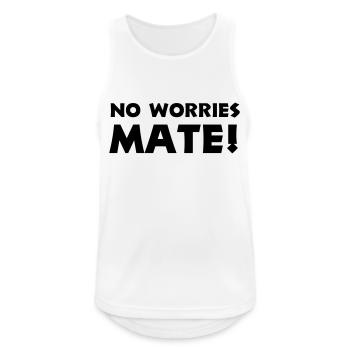 no worries mate - Männer Tank Top atmungsaktiv - Weiß - Vorne - Nick (188cm)