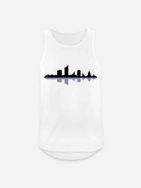 Skyline Leipzig - Männer Tank Top atmungsaktiv - Weiß