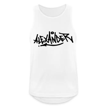 Graffiti Alexander - Männer Tank Top atmungsaktiv - Weiß - Vorne - Nick (188cm)