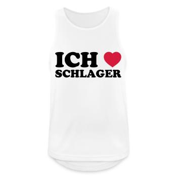 ICH LIEBE SCHLAGER - Männer Tank Top atmungsaktiv - Weiß - Vorne - Nick (188cm)