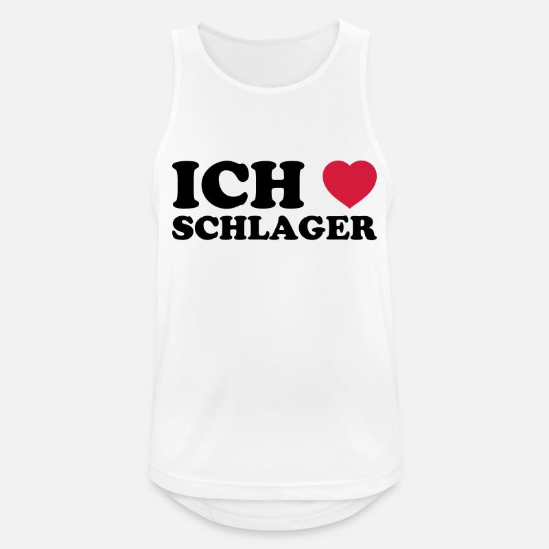 ICH LIEBE SCHLAGER - Männer Tank Top atmungsaktiv - Weiß