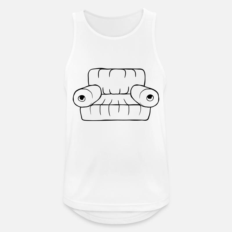 Couch Sofa Wohnzimmer Möbel - Männer Tank Top atmungsaktiv - Weiß