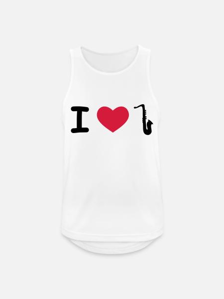 Saxophon - Männer Tank Top atmungsaktiv - Weiß